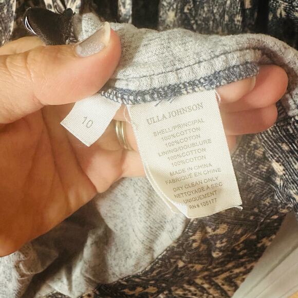 ULLA JOHNSON Lucinda Puff Sleeve Corduroy Button Collared Midi Dress Size 10 - Picture 14 of 14